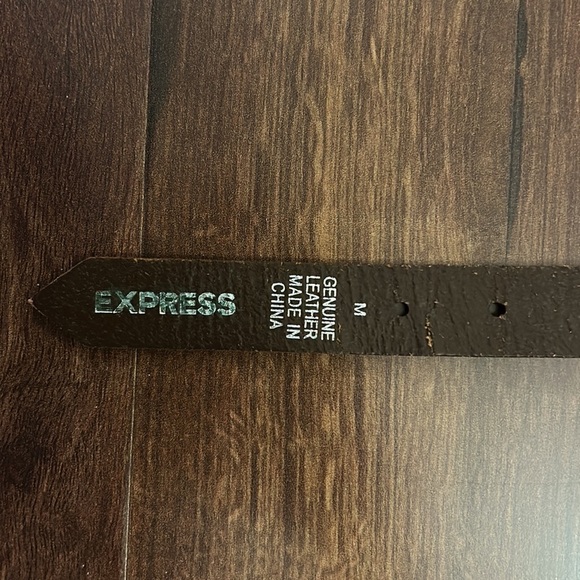 EXPRESS Genuine Leather With Woven Round Metals Belt Size Medium - Picture 8 of 9